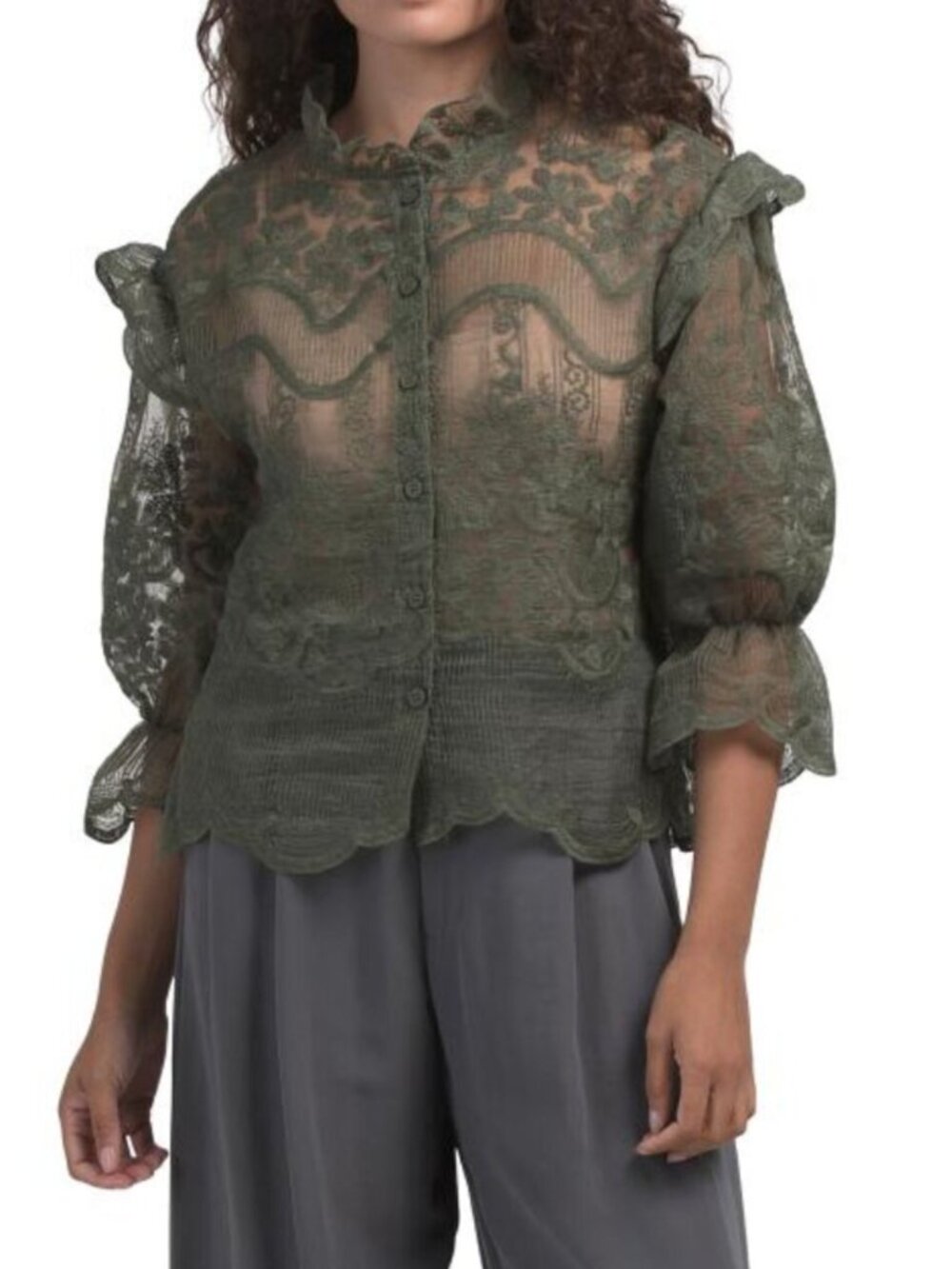 LIV LOS ANGELES Ruffle Blouse